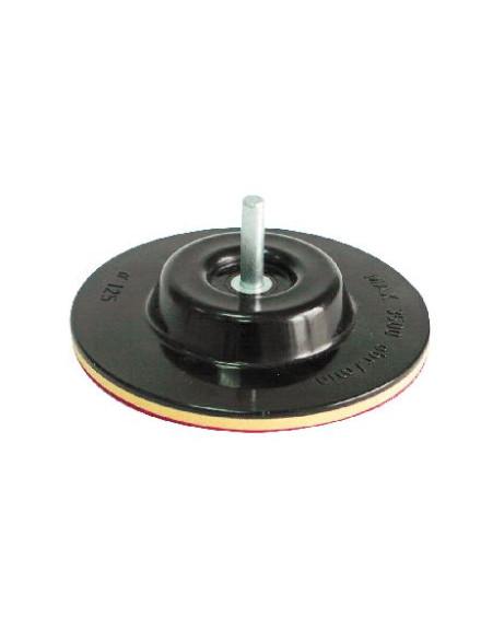 SUPORT DISC ABRAZIV AUTO-ADEZIV GUMAT CU TIJA / 125MM