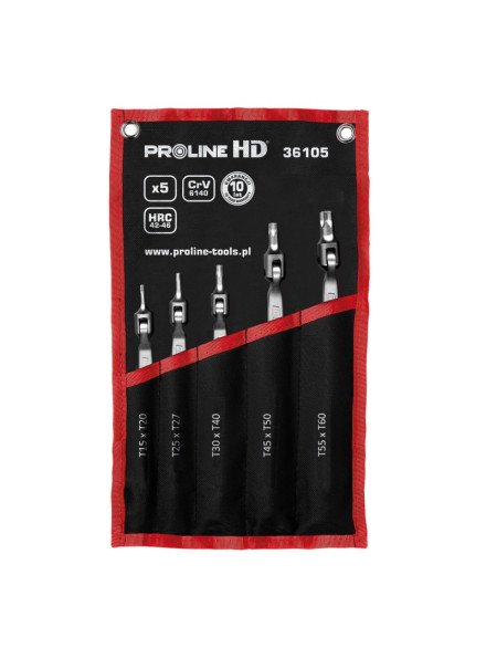 SET CHEI CU TORXURI FLEXIBILE CR-VA HD T15-T60 - 5P.