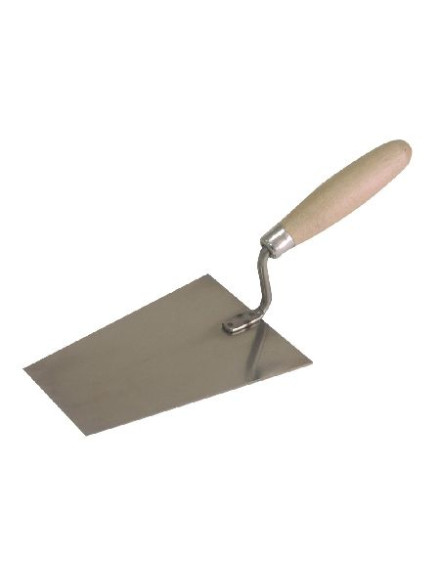 MISTRIE INOX TRAPEZOIDALA CU MANER LEMN 180X155X80MM